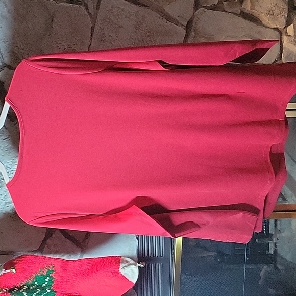 New Quacker Factory Holiday Red Long Sleeve Tunic Top Plus Size 2X - Picture 5 of 5